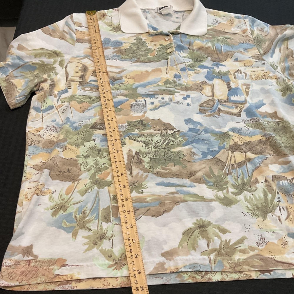 Vintage Cricket Lane Shirt Womens Large Multicolor Tropical Floral Casual Top - Picture 4 of 6